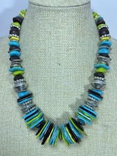 Bohemian chunky disc necklace - chunky,