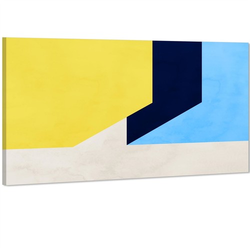 Abstract blue yellow geometric - blue,