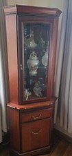 Corner glass display cabinet cherry by John E Coyle