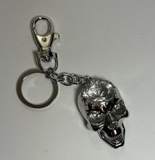Bag Charm Crystal Skull Bright Chrome