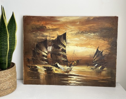 Vintage signed oil painting - vintage,