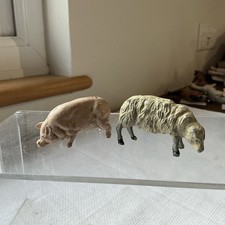 Vintage Cherilea Farm Animals 1 sheep 1 pig
