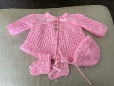 New Hand Knitted Pink Matinee