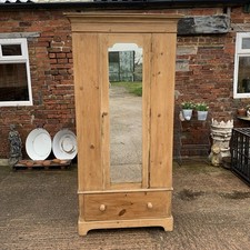Antique Pine Single Wardrobe