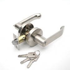 Internal Door Lever Handle Sets Latch Bathroom Bedroom Door Lever Lock with Key