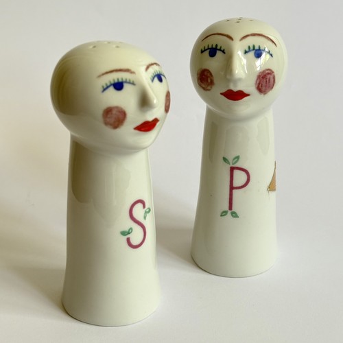 Royal dux porcelain face - face, salt
