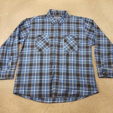 Dixxon Jeans Mens Shirt 4XL XXXXL Blue Plaid Check Flannel Grint Style Defender