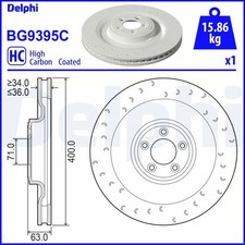 Front Left Brake Disc Delphi BG9395C Fits Jaguar XK Braking System Vented