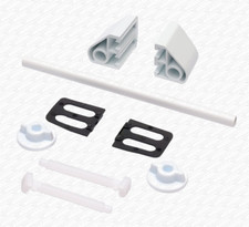 White Plastic Celmac Toilet Seat Hinges Fittings Brackets with Connecting Rod