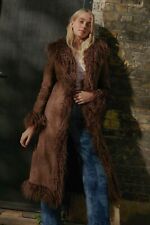 Amazing Brown Afghan Coat Long Penny Lane Urban Outfitters Fur Hippy Y2K M 10 12
