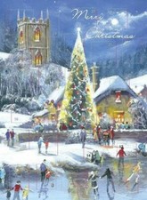 Traditional Christmas Advent Calendar Skating At The Church Glitter No TREATS