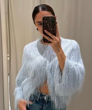 ZARA : Light Blue Fringed