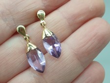 9ct Yellow Gold Amethyst Stud