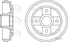 Rear axle brake drum - x,