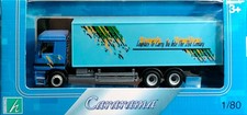 Cararama 1:80 Mercedes-Benz Long Box Truck  / purple/blue   BNIB