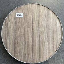 Table Top Round - 500mm 15mm Furniture Board Driftwood With Silver Trim - CT864
