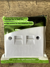 MASTERPLUG  PABX Telephone Master Wall Socket - Double Socket for two lines