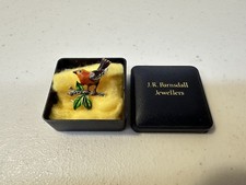 VINTAGE ENAMEL MARCASITE ROBIN