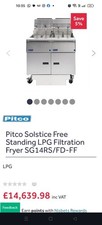 Commercial Pitco filtration fryer, stainless steel burner