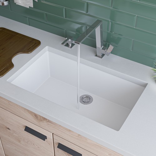 White undermount single - 30",
