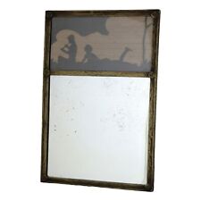 ROWLEY Gallery - Stencilled Panel Mirror "Piper" Gesso Frame