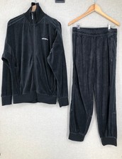 Adidas Velour Tracksuit Set M Black Men's Challenger Retro 