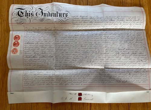 Antique victorian 1882 vellum - antique,