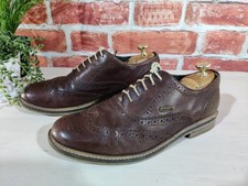 BARBOUR BROWN SMART SHOES UK 8 EU 42 LACE UP LEATHER OXFORD BROGUES FORMAL MENS