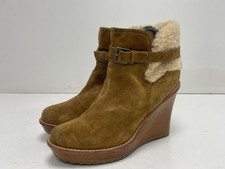 UGG Women Brown Leather Wedge
