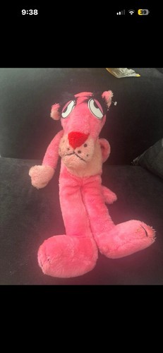 Pink panther teddy 1980 plush - pink,