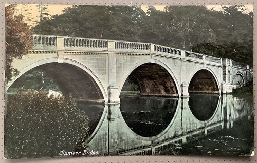 Clumber bridge 1908 postcard - bridge,