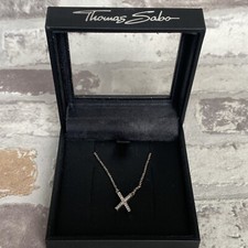 Thomas Sabo Sterling Silver Pave Criss Cross Necklace