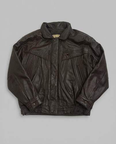 Vintage 90s brown real leather - vintage,