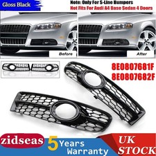 Fog Light Honeycomb Lower Grille Grill For 2005-08 Audi A4 B7 S-Line S4 Bumper.