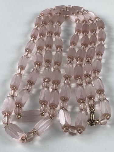 Vintage long blush pink satin - long,