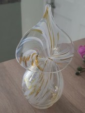 ORCHID LILY SHAPED GLASS VASE approx 9.5" in height