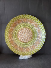 LARGE VINTAGE ROUND GLASS ROSE