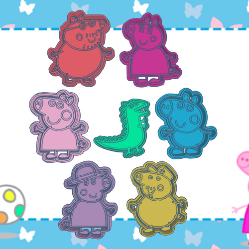 Peppa pig cookie cutters - cutters, +