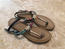 ATMOSPHERE HIPPY STYLE SANDALS FLIP FLOP FABRIC & METAL STRAPS PRIMARK UK 4