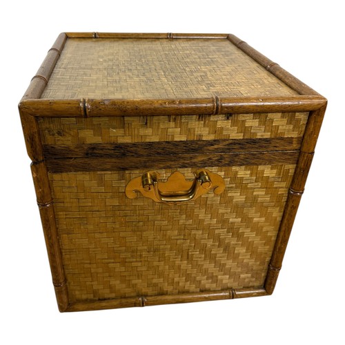 Vintage bamboo lidded chest - vintage,