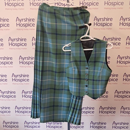 Vintage 100 wool green blue - 100%,