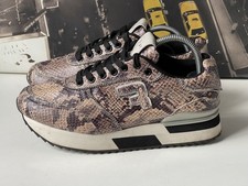 REPLAY Ladies Brown Snake Print Platform Chunky Sole Trainers EU Size 39