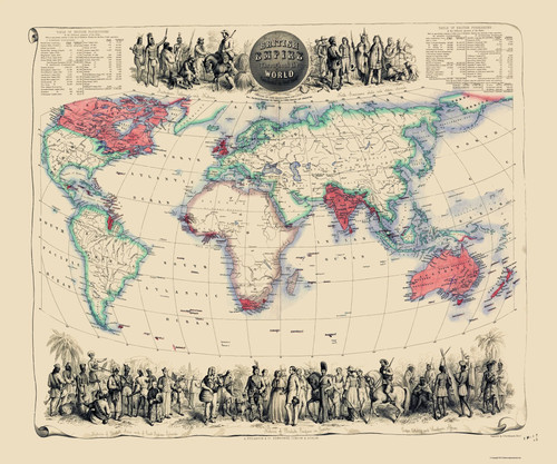 Historic map british empire - -,
