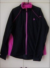 BACKSWING Lightweight Jacket Black with Pink Panels Size 12/14 Reflective