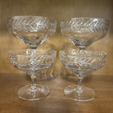 s/2 Seneca LAUREL WREATH Clear Coupe Champagne Cocktail Glasses 3.5” Sherbet