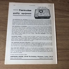 GRAM179 MAGAZINE ADVERT 11X8 VORTEXION WVB TAPE RECORDER