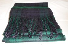 Men's soft acrylic scarf by TU, dark green/black check. Unworn