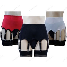 Allacki Retro Garter 10 Straps Suspender Belt with Metal Claws Nightwear (S~3XL)