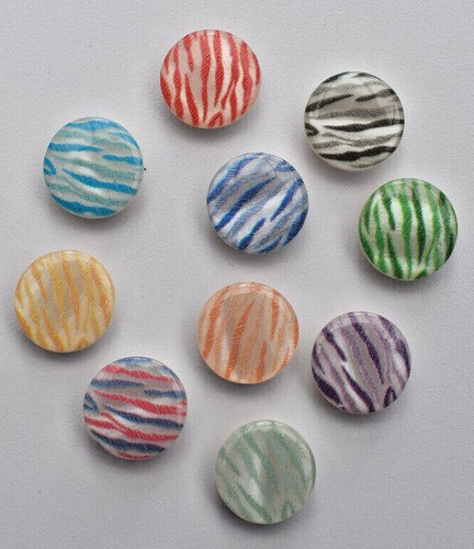 Zebra striped button - , shank