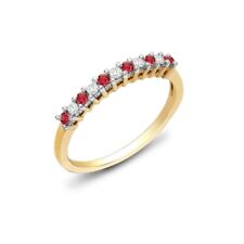 Ruby and Diamond Eternity Ring Yellow Gold Channel Set Hallmark Size K - O